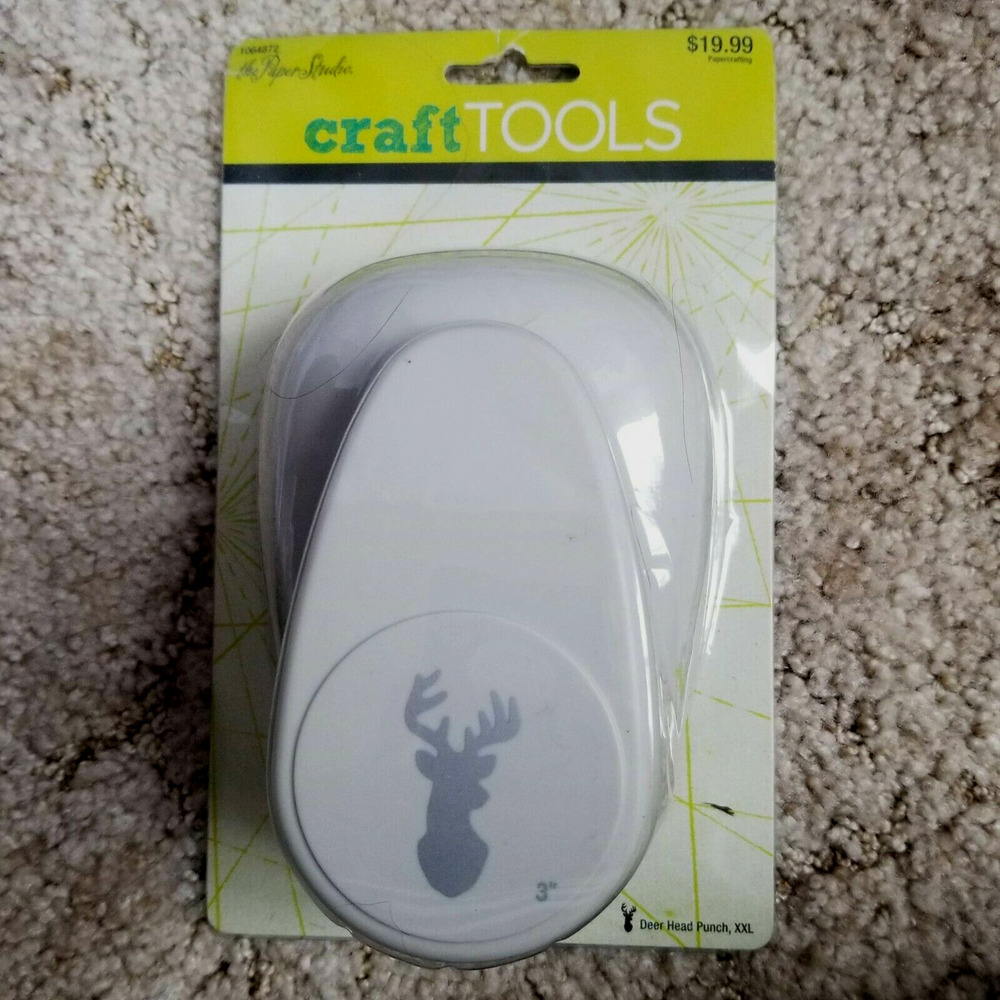 The Paper Studio 3" Mounted Deer Head Antlers Lever Punch.